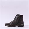 Rieker Laced Ankle Boot With Side Zip - Brown Combi